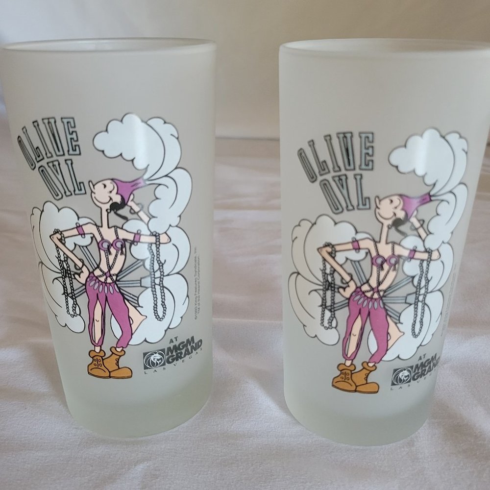 Olive Oyl at MGM Grand Las Vegas 1993 Frosted Glasses